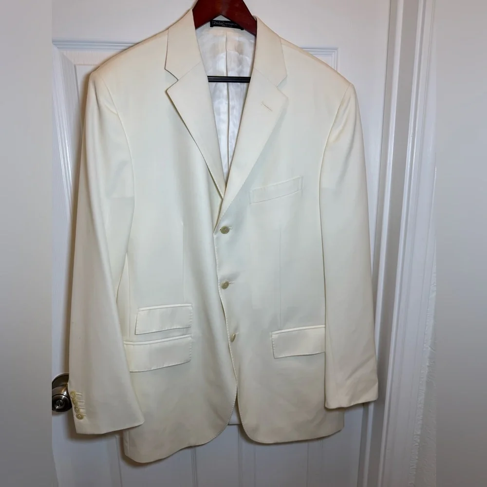 Ralph Lauren Cream‎ Sport Coat with Notched Lapels